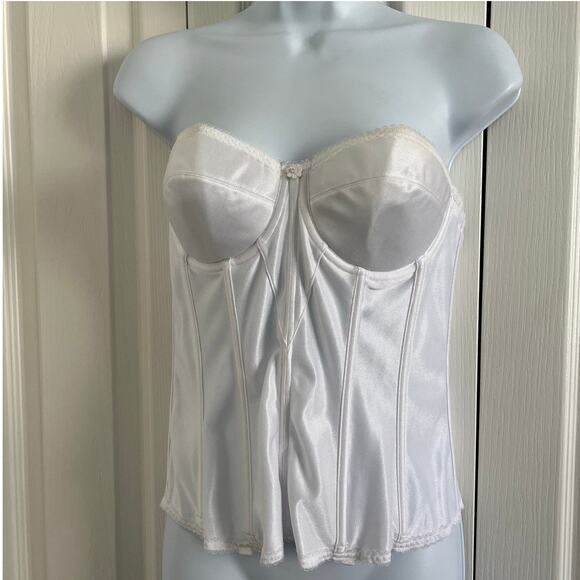 Dominique Women's Longline Corset Full Figure Bustier Bra #8950 White 36B - Picture 12 of 12